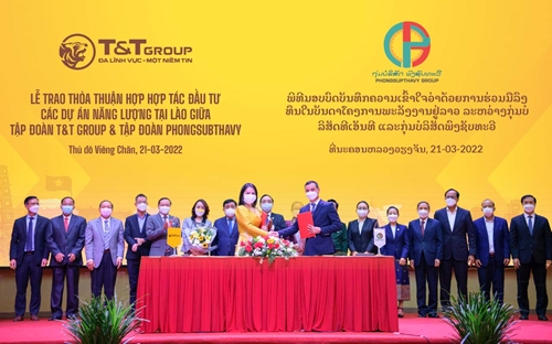 T&T Group hợp tác với tập đoàn hàng đầu của Lào, phát triển 2.500MW điện tái tạo 